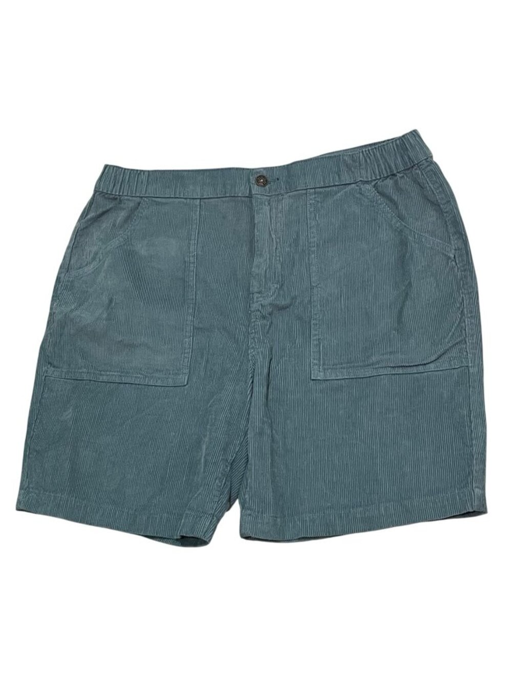 Line of Trade Mens Corduroy Shorts Teal Blue Sz Large 8" Inseam Stretch